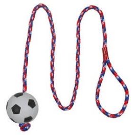   Trixie Soccer Ball on a Rope - natúr gumi játék (foci labda kötéllel)