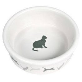   Trixie Ceramic Bowl - kerámia tál (fehér, mintás) macskák részére (0,2l /Ø12cm)