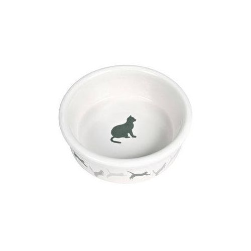 Trixie Ceramic Bowl - kerámia tál (fehér, mintás) macskák részére (0,2l /Ø12cm)